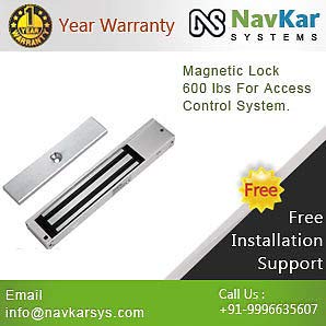 EM-602 Electro Magnetic Lock/EM Lock Single Leaf 600 LBS (Standard Size, Silver) Steel Finish
