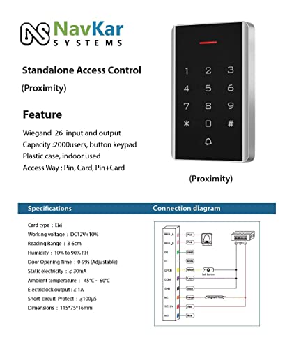 JS-32 RFID Pin Reader with 2000 User and exit Reader Support