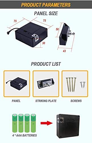 Combo-CN155 Metal Invisible or Hidden RFID Smart Digital Lock Specially Designed for Wardrobe, Cabinet or Drawer Master & User Cards with Lock (Black , Polished)