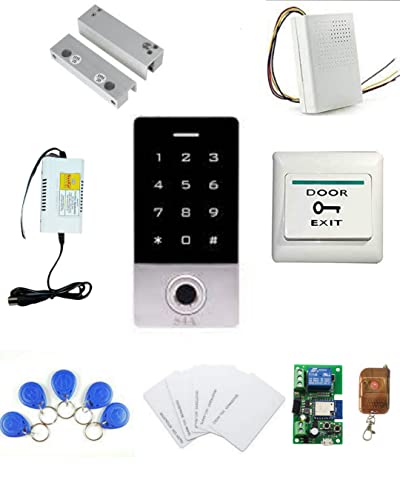 Weatherproof Biometric Card Access Control + Fully Frameless Glass Drop Bolt Lock with WiFi Receiver