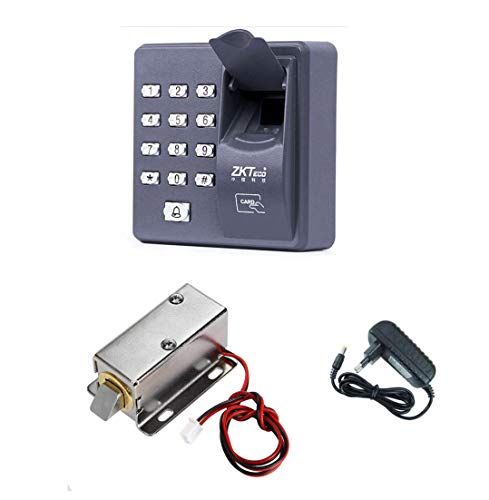 Combo-CN180 Biometric Fingerprint RFID Card Password-Based Drawer/Cabinet Lock and Adapter (Standard, Silver)