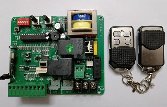 CB-SGM replacement control board with remotes for AC sliding gate motors