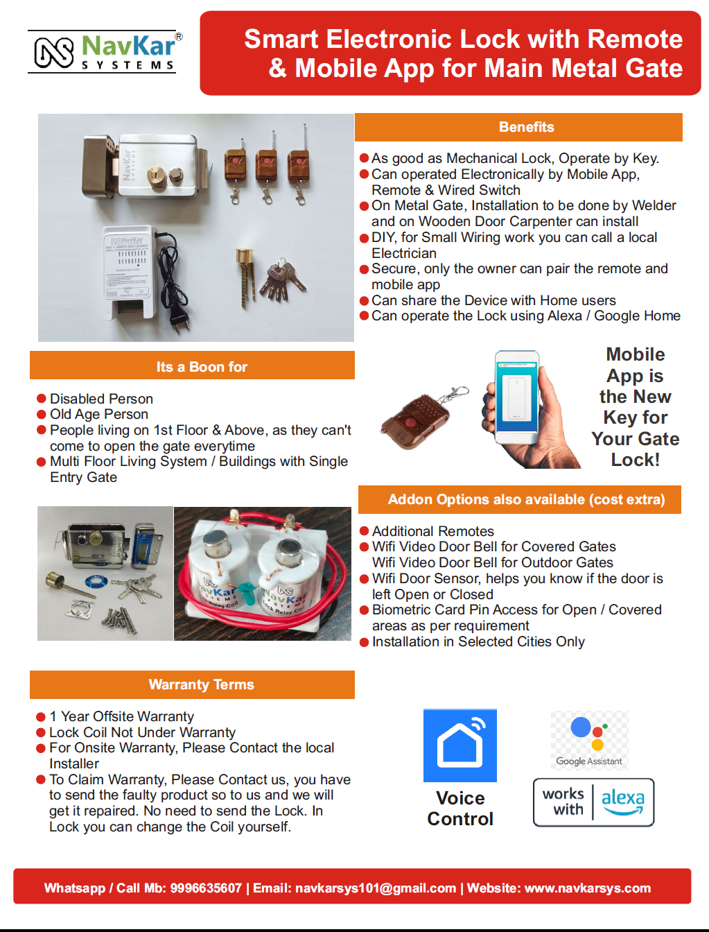 Exploring the Future of Home Security: Navkar Systems Electronic Door Lock with Remote and Mobile App