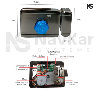 Lock for Wooden Doors with Receiver and One Remote Including Adapter (Multicolor)