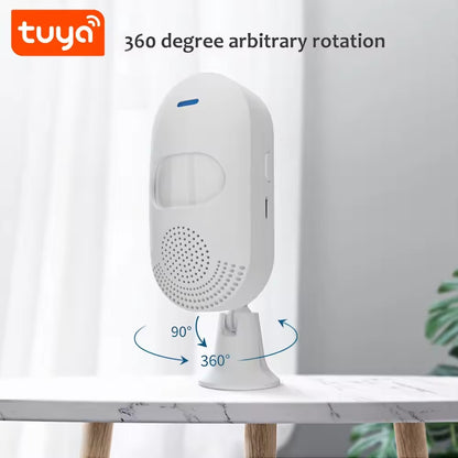 Tuya WiFi PIR Motion Sensor with Tuya WiFi Siren with 2 remotes and 12V Power Supply (Get Alarm remotely Anywhere in The World)