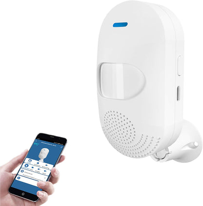 Tuya WiFi PIR Motion Sensor with Tuya WiFi Siren with 2 remotes and 12V Power Supply (Get Alarm remotely Anywhere in The World)