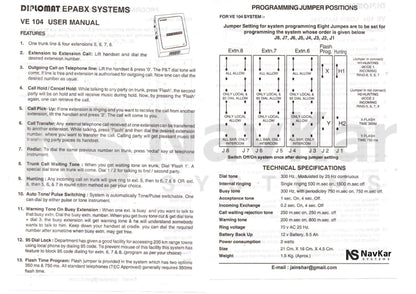 Diplomat EPABX 104 Intercom System and 4 Beetel Phone set