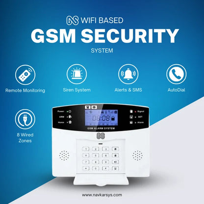 NAVKAR SYSTEMS Combo-CN307 ACJ-400 Home Security Alarm System Complete Kit with 1 Wireless Vibration Sensor VS-43 | Smart Anti-Theft Security System with App Alerts, SMS & Call Notifications