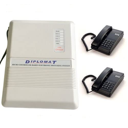 Diplomat EPABX 104 Intercom System and 2 Beetel Phone