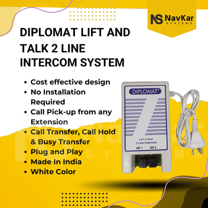 2 LINES Lift & Talk Intercom System with EPABX and 2 Landline Phones