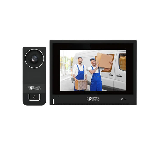 Hawkvision Hybrid HV-AD-VL-730 Smart Video Door Phone, 7 Inch IPS Capacitive Touch Monitor, 2MP FHD Outdoor Camera, WiFi, Mobile App Control, Two-Way Audio, IR Night Vision, 120° Wide View, IP65