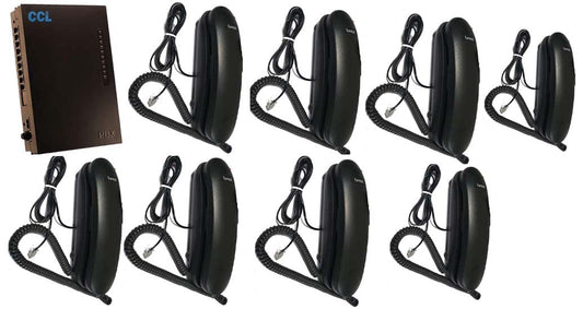 Navkar Systems CCL 108 Epabx with Beetel B25 wall hang sleek phone set 8 Pcs