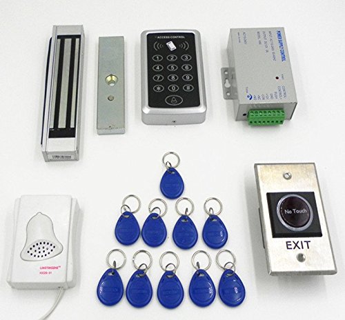 Imported 1000-user RFID Access Control System Kit w/ Magnetic Lock ID Keyfob Doorbell