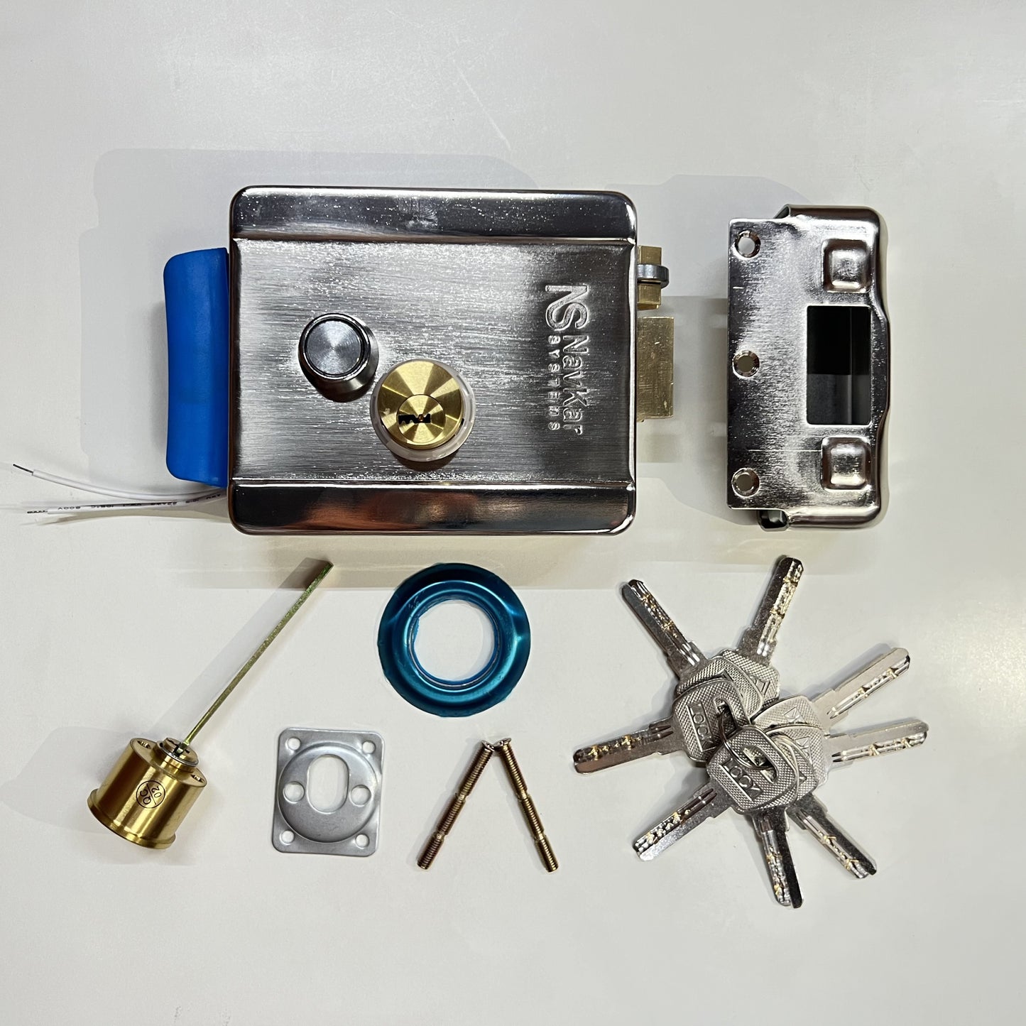 Combo-CN111 Smart Electronic Rim Lock to Operate by Remote (3 Remotes) & Mobile App Using Wifi for Metal Gate, By Tuya Smart Life Mobile App