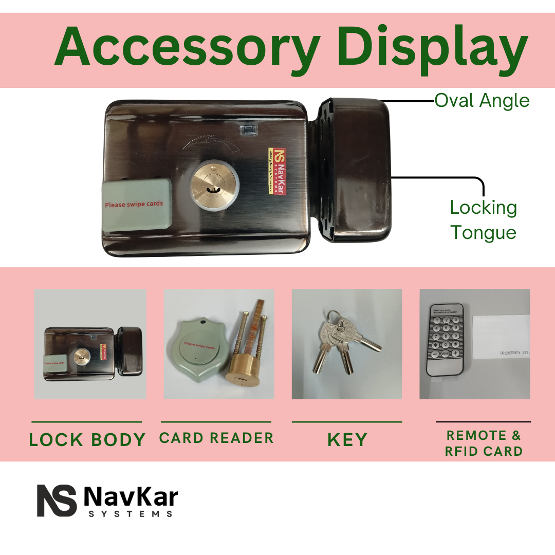 Electronic Lock Motor Operated Silent Outdoor Type Open by RFID Card, Remote, Switch, Security Lock,Steel Door Lock