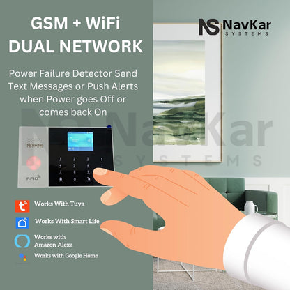 NAVKAR SYSTEMS WiFi GSM Touch Security System Complete Kit (with 1 pc Door, 1 pc Motion) and 1 pc Wireless Vibration Sensor