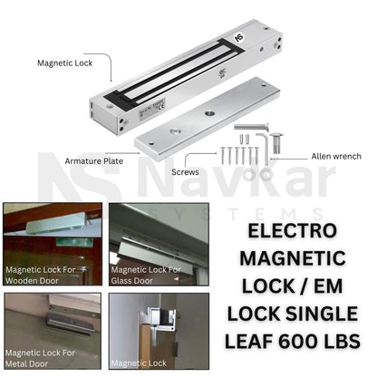 Navkar Systems Biometric Attendance and Access Control System with EM Lock and Push Button