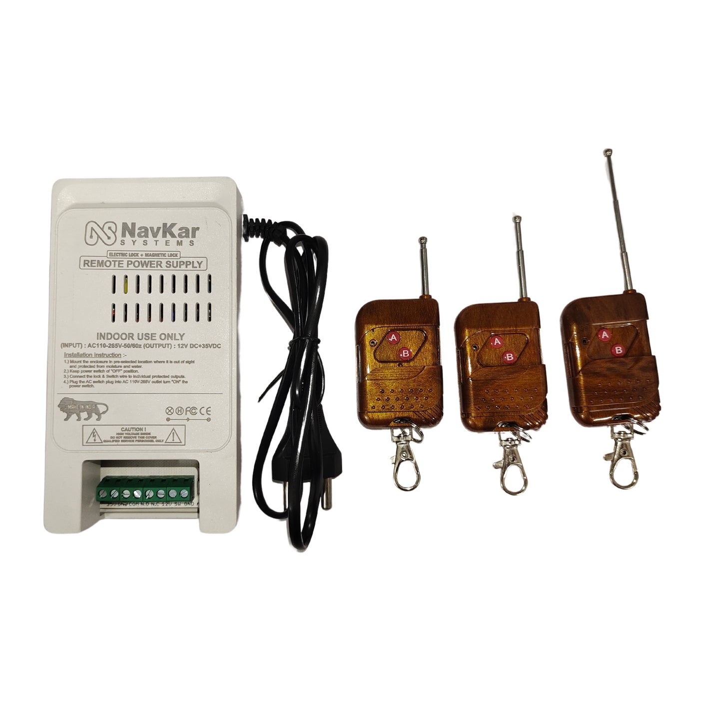 Relay Power Supply with Remote RECIVER and 3 REMOTES for Electronic Door Lock