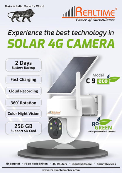 NAVKAR SYSTEMS Realtime Solar 4G PTZ Camera C9 eco