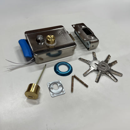 Combo-CN111 Smart Electronic Rim Lock to Operate by Remote (3 Remotes) & Mobile App Using Wifi for Metal Gate, By Tuya Smart Life Mobile App