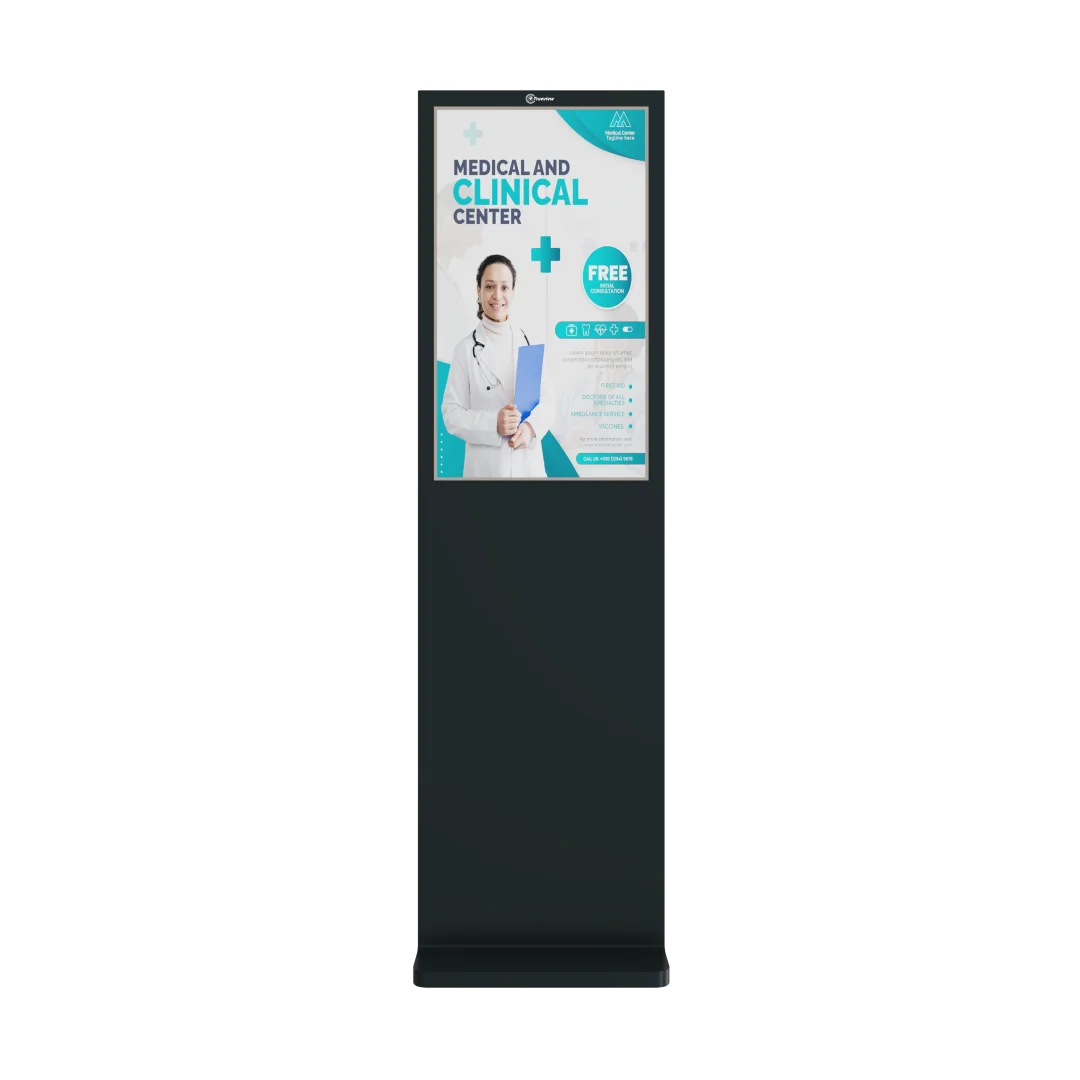 T291097-A E Series 32 Inch Floor Mount Digital Signage Display | Android 9 | 2GB RAM + 16GB ROM | Non-Touch | Indoor Commercial Advertising Display