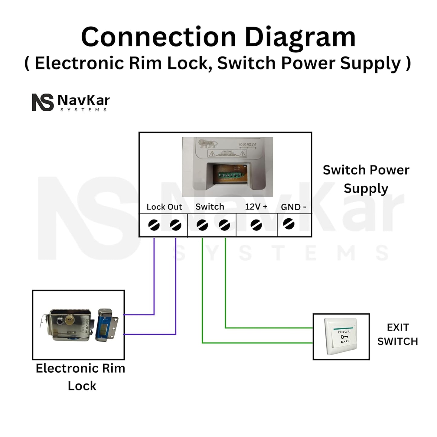 Electronic Lock with Switch Power Supply to Operate by Switch from Multiple Floors or Flats