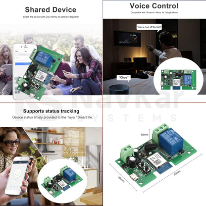 Touch Home Security System Kit with Tuya WiFi Siren with 2 remotes and 12V Power Supply (Get Alarm remotely Anywhere in The World Through Your WiFi Security System)