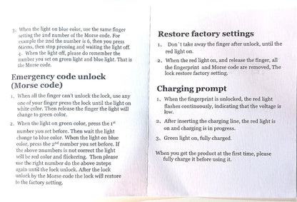 Smart Fingerprint Padlock, Finger Print Unlock Mini Security Key Friendly Kids and Elderly Keyless Lock Quick Anti-Theft