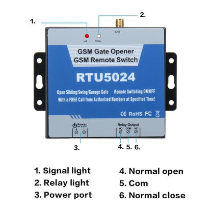 RTU5024 Smart GSM Gate Opener | Relay Switch | Wireless Remote Control Door Access Door Opener Free Call 850/900/1800/1900MHz