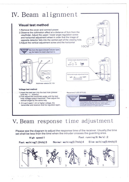 ABT-250 Weatherproof Triple Beam Alarm Photoelectric Infrared Led Detector Security System, Home Security Alarm Infrared Detector Sensor 3 Beam Sensor