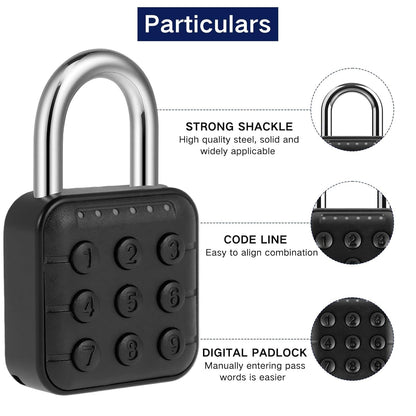 Waterproof Rust-resistant Durable Keyless Convenient and Fast Home Security Smart Password Padlock