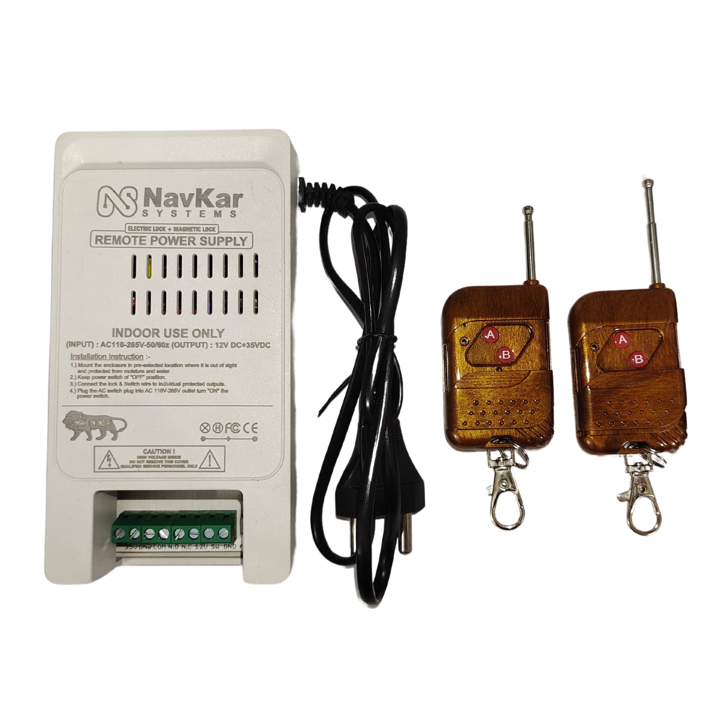 Navkar Systems Relay Power Supply and 2 Remotes for Electronic Door Lock