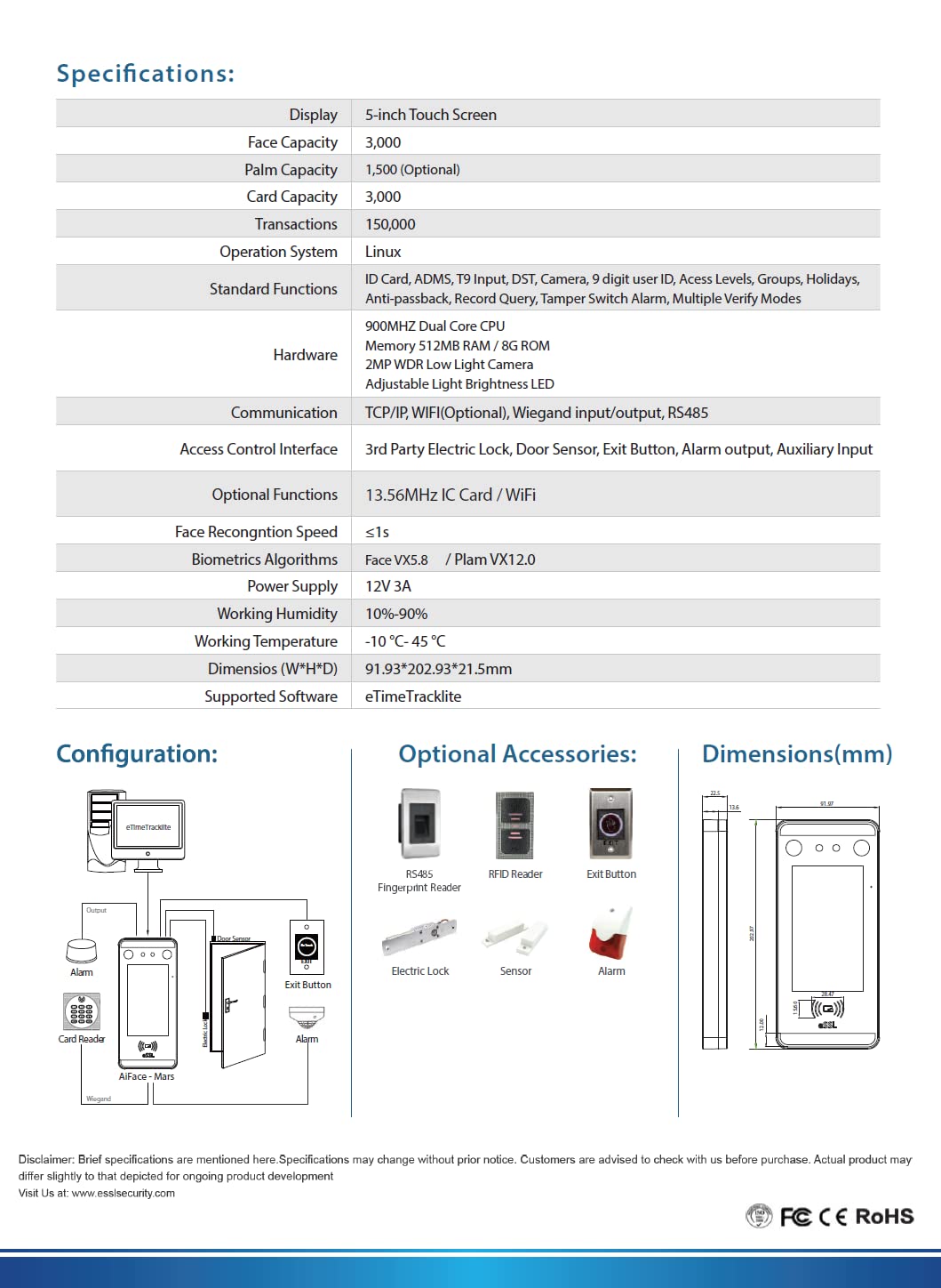 NAVKAR SYSTEMS ESSL AiFace-Mars Long Range Face Attendance & Access Control System