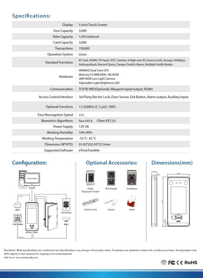 NAVKAR SYSTEMS ESSL AiFace-Mars Long Range Face Attendance & Access Control System