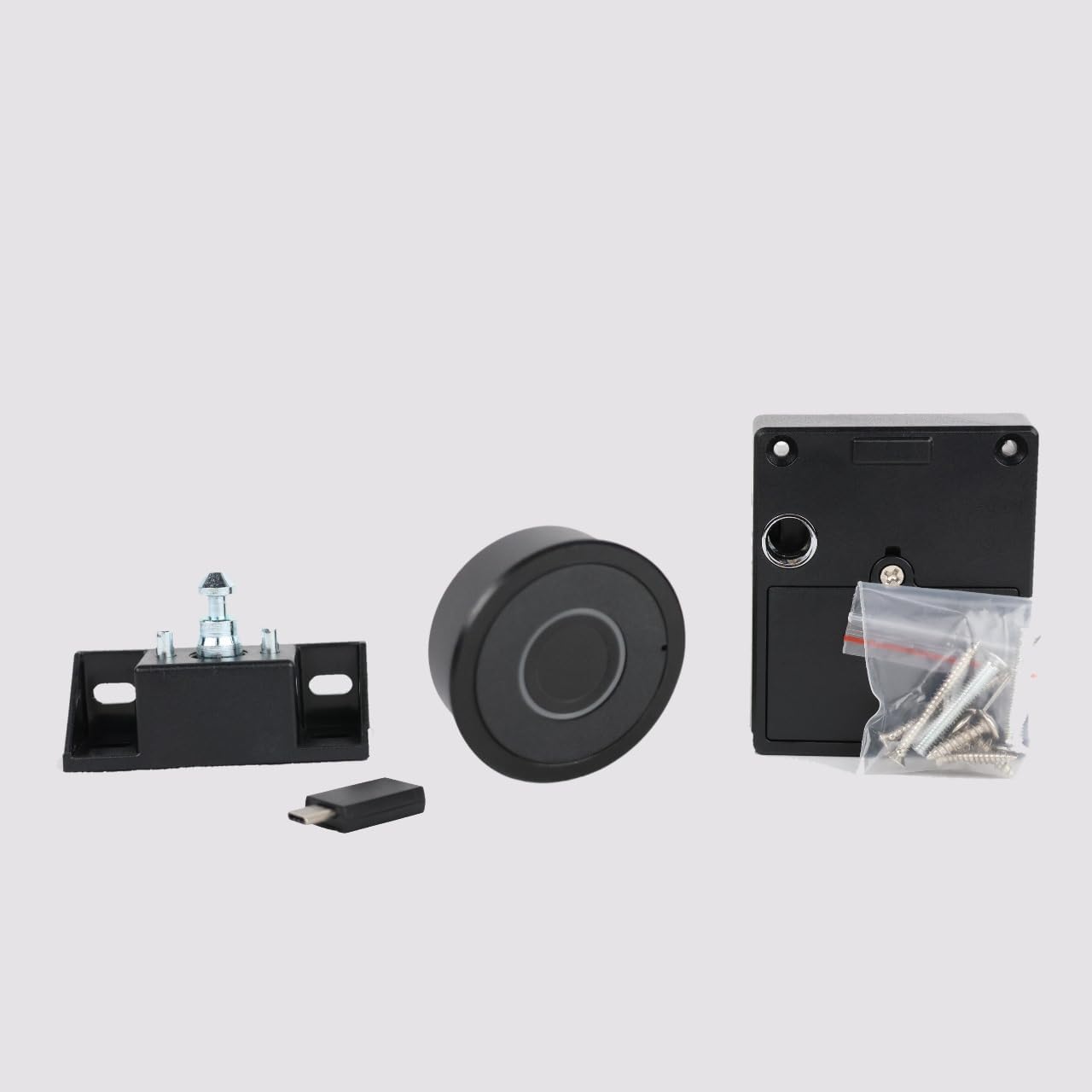 NAVKAR SYSTEMS FPCL-PN Concealed Metal Body Fingerprint Drawer Lock,Smart Biometric(20 Fingerprints stored & Each Lock Different EKey)(Can be Install in Sliding/Openable Wardrobe/Drawer/Cabinet)