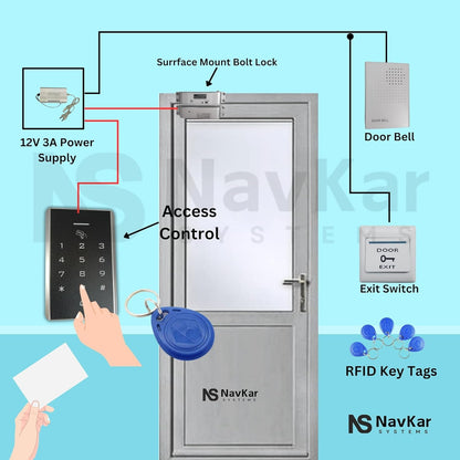 Card Access Control Surface Mount Bolt Lock with WiFi Receiver