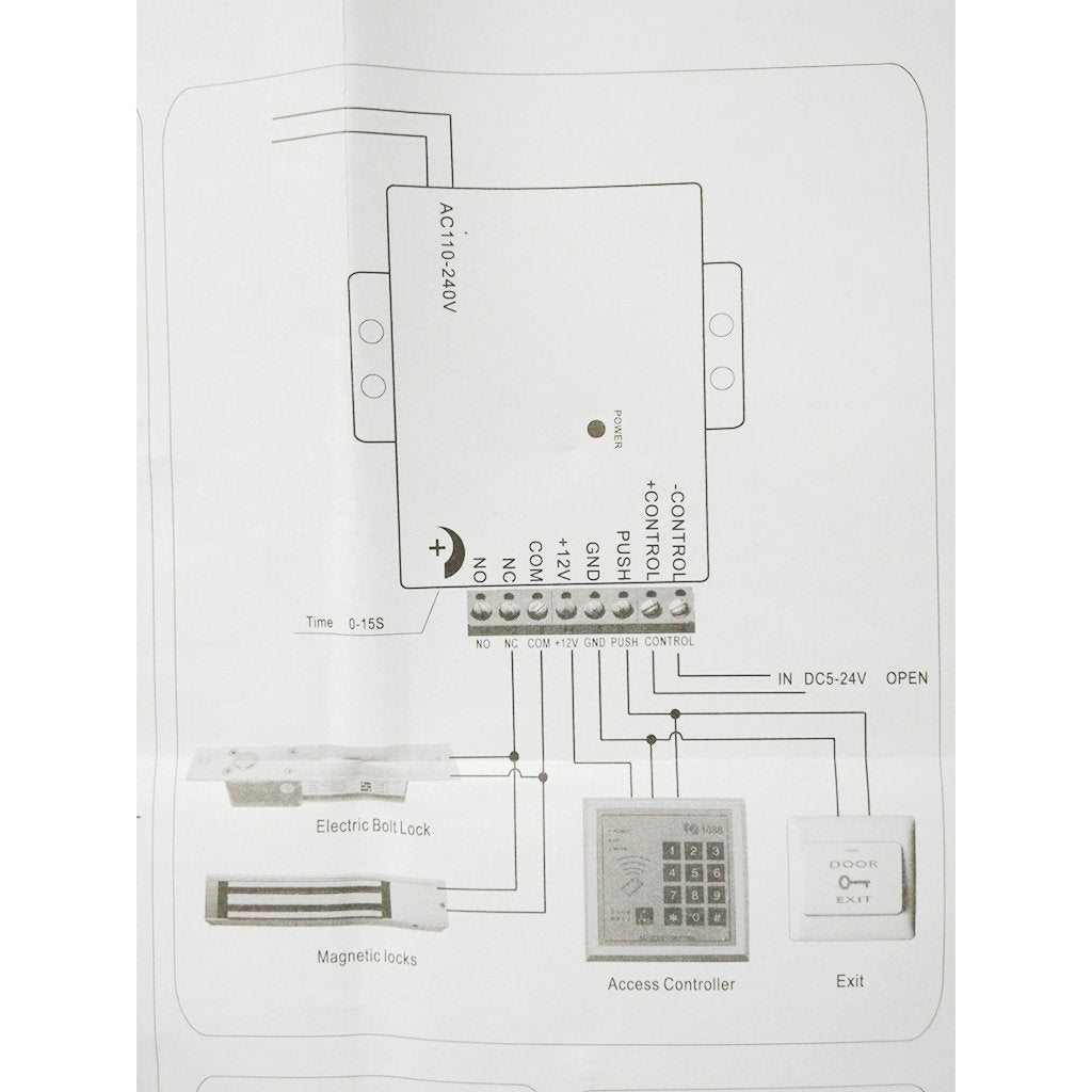 NAVKAR SYSTEMS Imported 500-user RFID Access Control System Kit w/Electric Lock ID Keyfob Doorbell , Silver