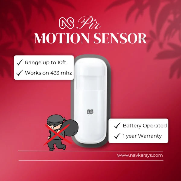 NAVKAR SYSTEMS Combo-CN307 ACJ-400 Home Security Alarm System Complete Kit with 1 Wireless Vibration Sensor VS-43 | Smart Anti-Theft Security System with App Alerts, SMS & Call Notifications