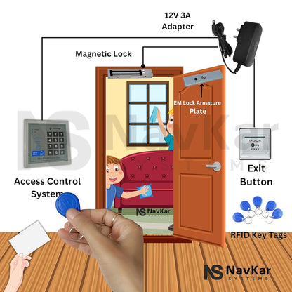 NAVKAR SYSTEMS ACCESS CONTROL SYSTEM with EM Lock for OFFICE/HOUSE