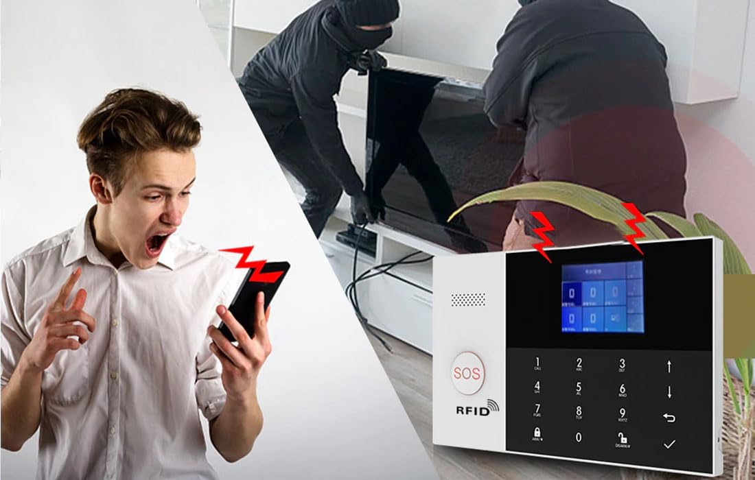 NavKar SYSTEMS WiFi GSM Touch Home Security Burglar Alarm System with Mobile App