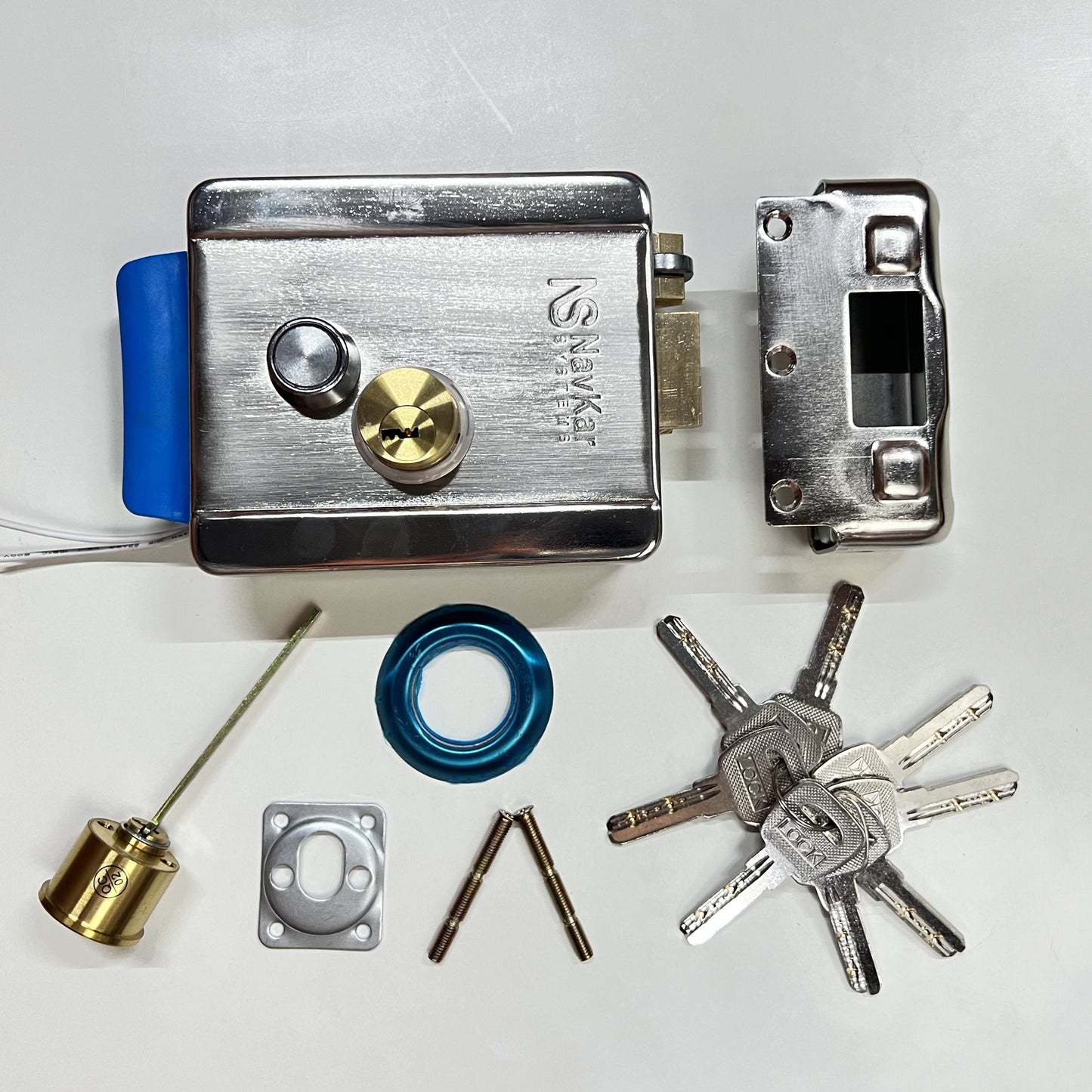 Combo-CN111 Smart Electronic Rim Lock to Operate by Remote (3 Remotes) & Mobile App Using Wifi for Metal Gate, By Tuya Smart Life Mobile App