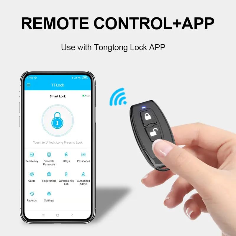 TTLock Bluetooth Remote Control Key Fob for Smart Door Locks – Wireless Lock/Unlock Button Remote, Compatible with TTLock App, Easy Pairing, Compact Design, Works with TTLock Enabled Devices