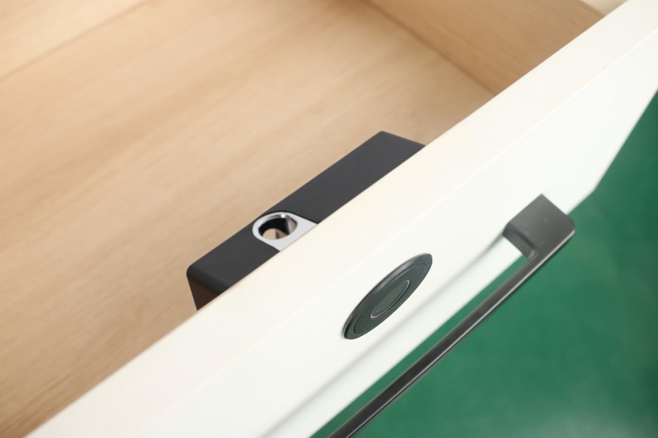 NAVKAR SYSTEMS FPCL-PN Concealed Metal Body Fingerprint Drawer Lock,Smart Biometric(20 Fingerprints stored & Each Lock Different EKey)(Can be Install in Sliding/Openable Wardrobe/Drawer/Cabinet)