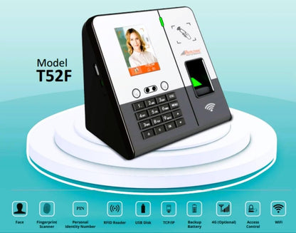 Realtime T52F Biometric Face with WiFi Attendance Machine
