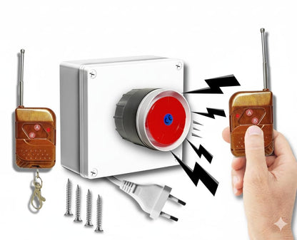 Remote Control Alarm Kit – Old Age People Panic Alarm Button | Dual Mode | Call Bell 300m Loud Hooter Emergency Siren for Home Dukaan Jewellery, 2 remotes