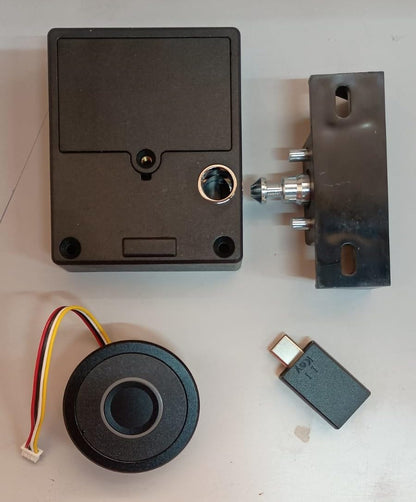 NAVKAR SYSTEMS FPCL-PN Concealed Metal Body Fingerprint Drawer Lock,Smart Biometric(20 Fingerprints stored & Each Lock Different EKey)(Can be Install in Sliding/Openable Wardrobe/Drawer/Cabinet)