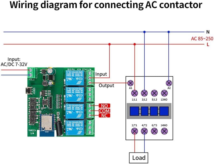 4 Channel Smart WiFi Switch DIY-AC04-TY Smart Life App Compatible, Google Voice & Alexa Enabled, for Home Appliances, Easy Installation