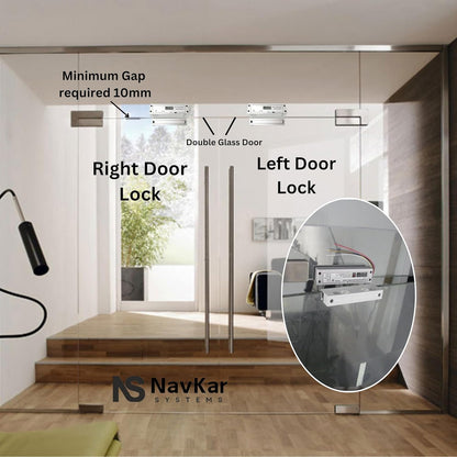 Weatherproof Biometric Card Access Control + Fully Frameless Glass Drop Bolt Lock with WiFi Receiver