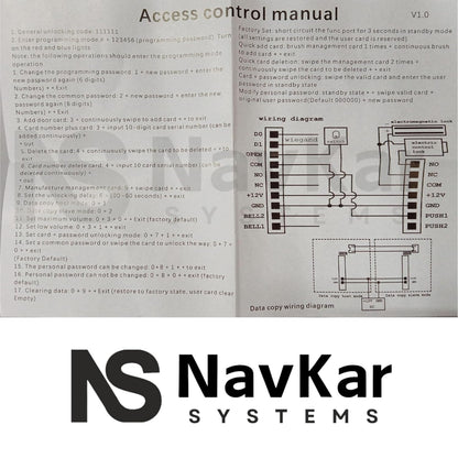 RFID Access Control System, EM Lock 600 Lbs, U Bracket for Glass Door, 12V Door Bell, PVC Exit Switch, K80 Supply, RFID Thin Cards 10 Nos