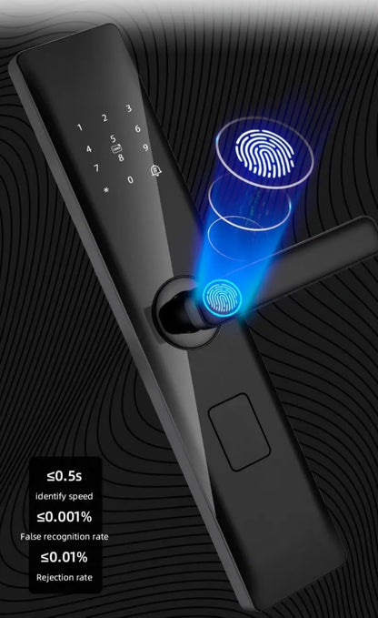 Smart Digital Keyless Fingerprint Lock for Main,Safety,Bedroom & Office Door with Password,Smart Card,Mechanical Keys & WiFi Smart Life Mobile App Control(35mm to 70mm Door Thickness)